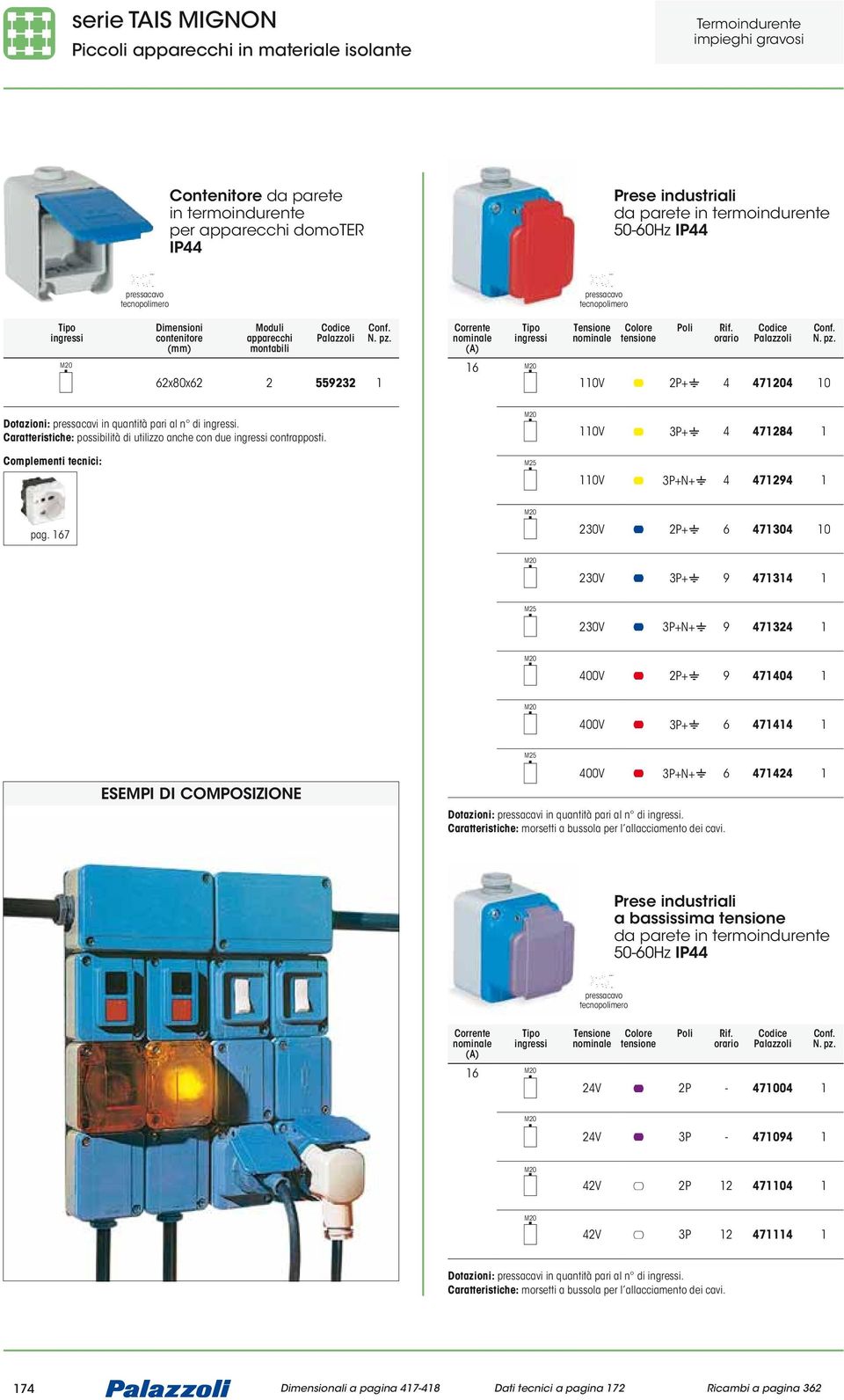 67 ESEMPI DI COMPOSIZIONE 6 ó 0V ó 0V ó 0V ó 230V ó 230V ó 230V ó 400V ó 400V ó 400V tensione Rif.