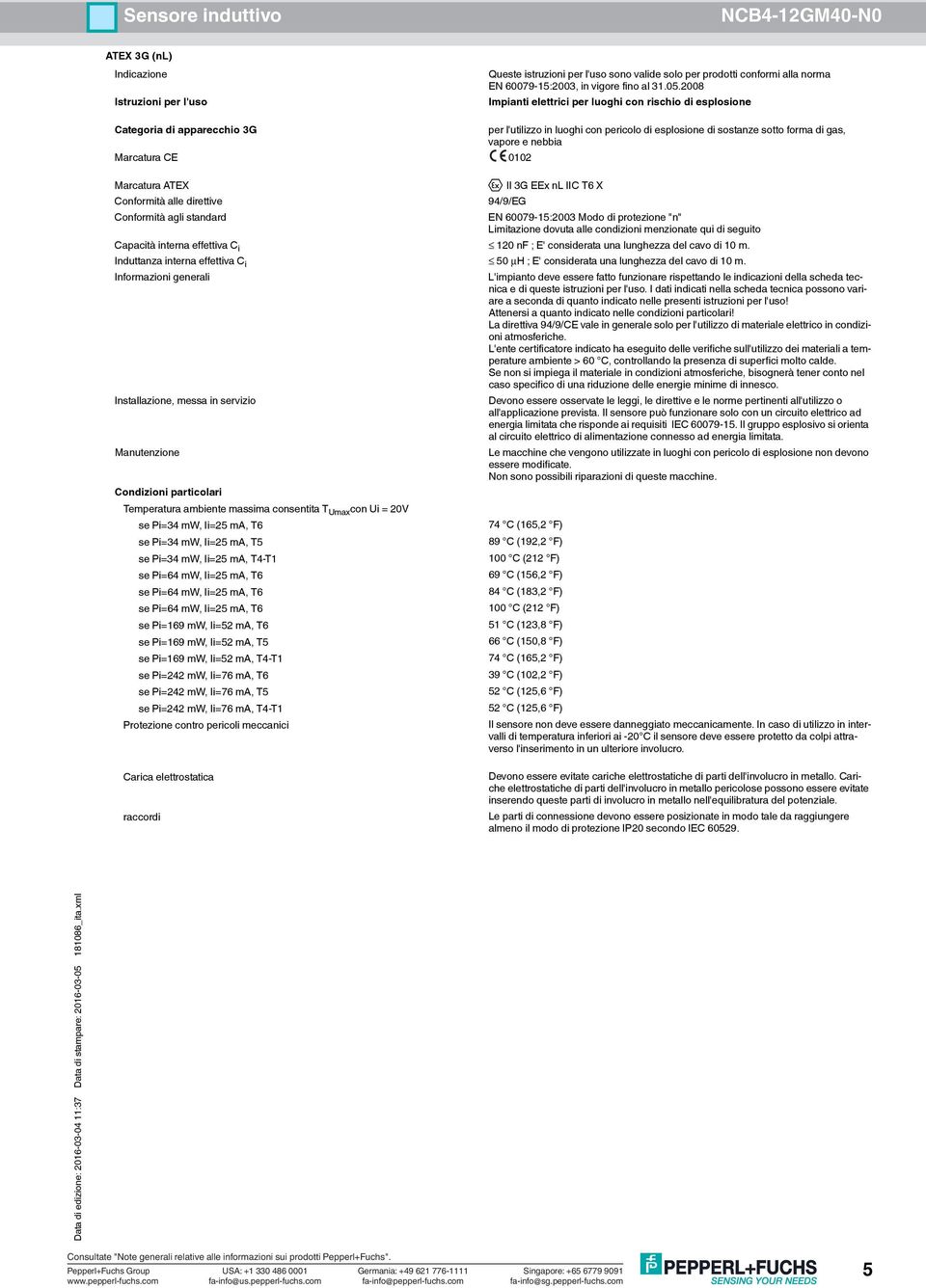 I dati indicati nella scheda tecnica possono variare a seconda di quanto indicato nelle presenti istruzioni per l'uso! Attenersi a quanto indicato nelle condizioni particolari!