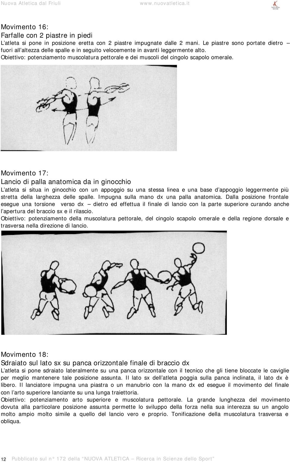 Obiettivo: potenziamento muscolatura pettorale e dei muscoli del cingolo scapolo omerale.