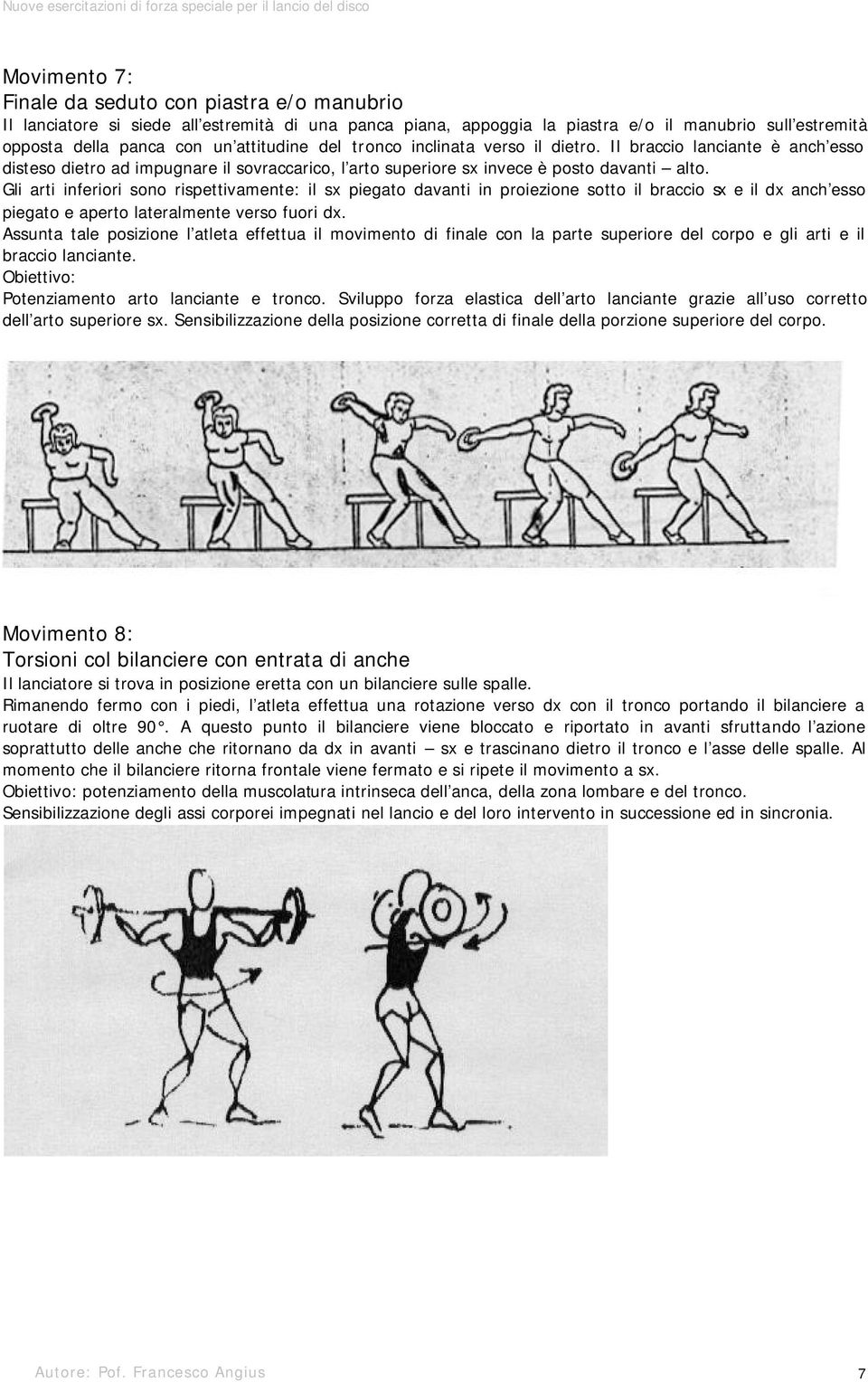 Il braccio lanciante è anch esso disteso dietro ad impugnare il sovraccarico, l arto superiore sx invece è posto davanti alto.