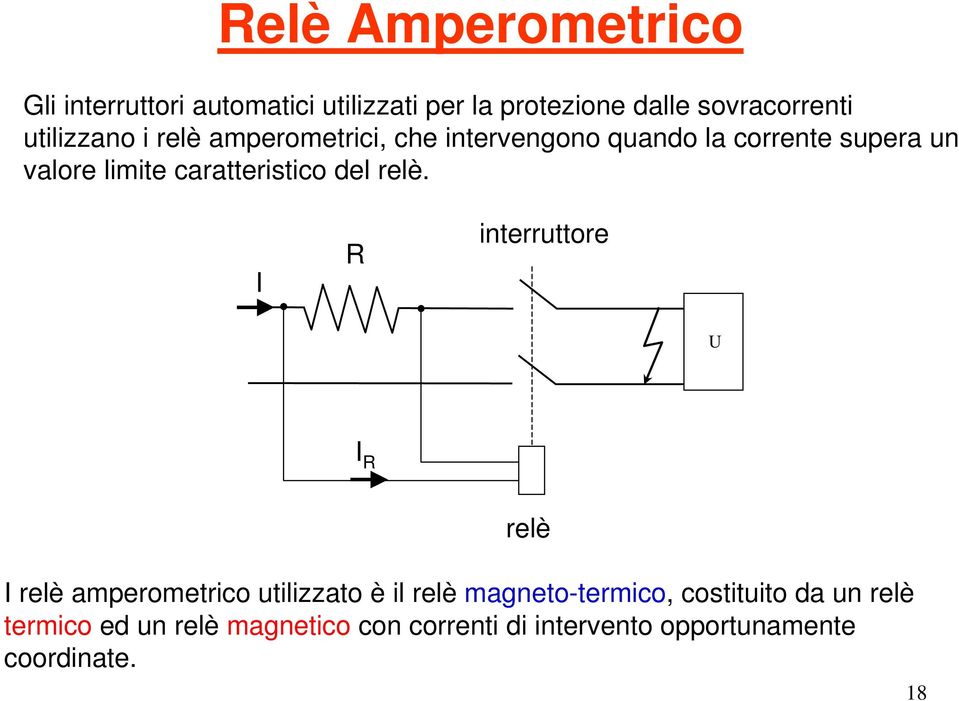 caratteristico del relè.