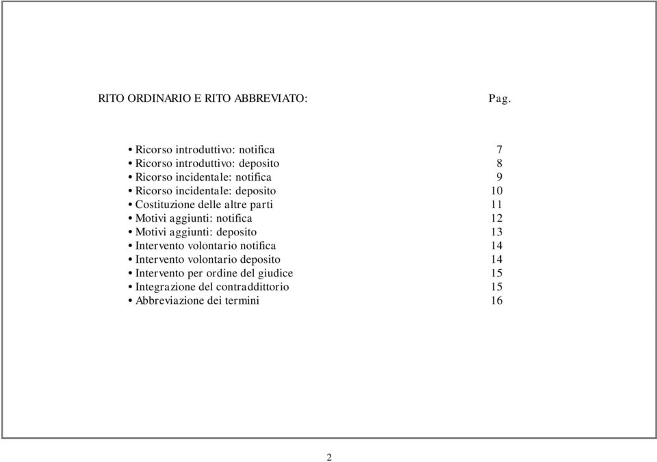 incidentale: deposito 10 Costituzione delle altre parti 11 Motivi aggiunti: notifica 12 Motivi aggiunti: