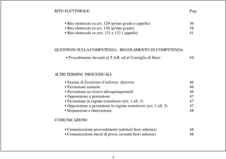 GOLAMENTO DI COMPETENZA: Procedimento davanti al T.A.R.