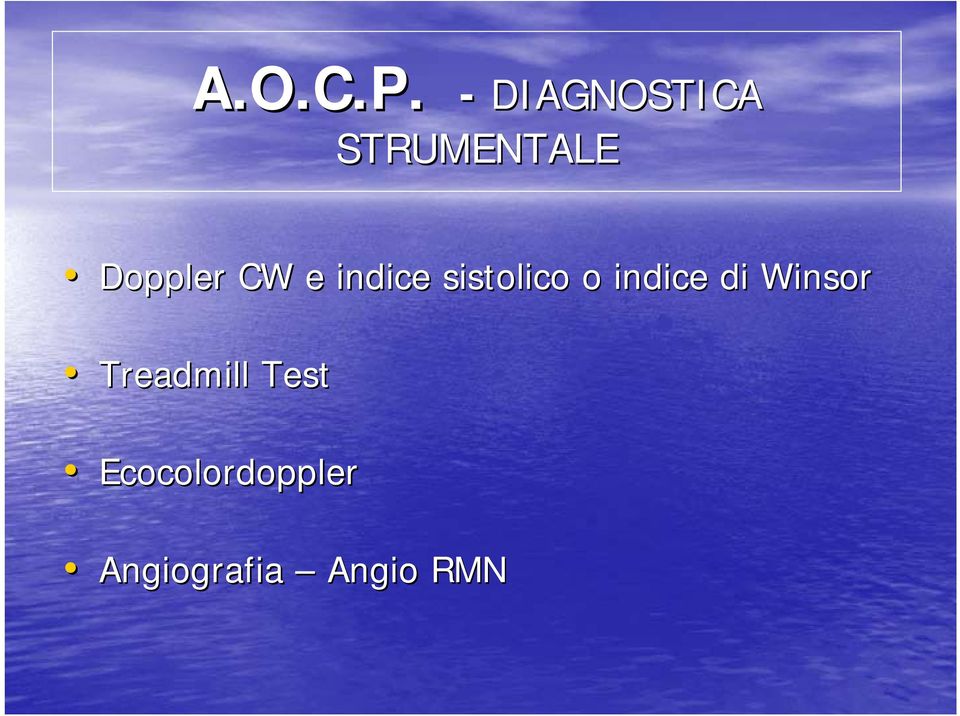 CW e indice sistolico o indice di