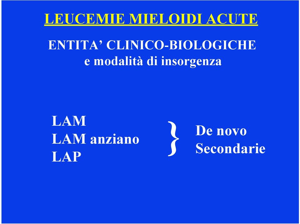 modalità di insorgenza LAM }