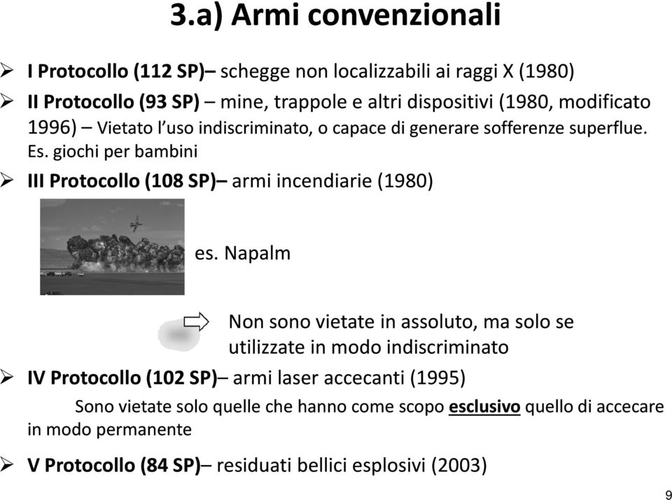 giochi per bambini III Protocollo (108 SP) armi incendiarie (1980) es.