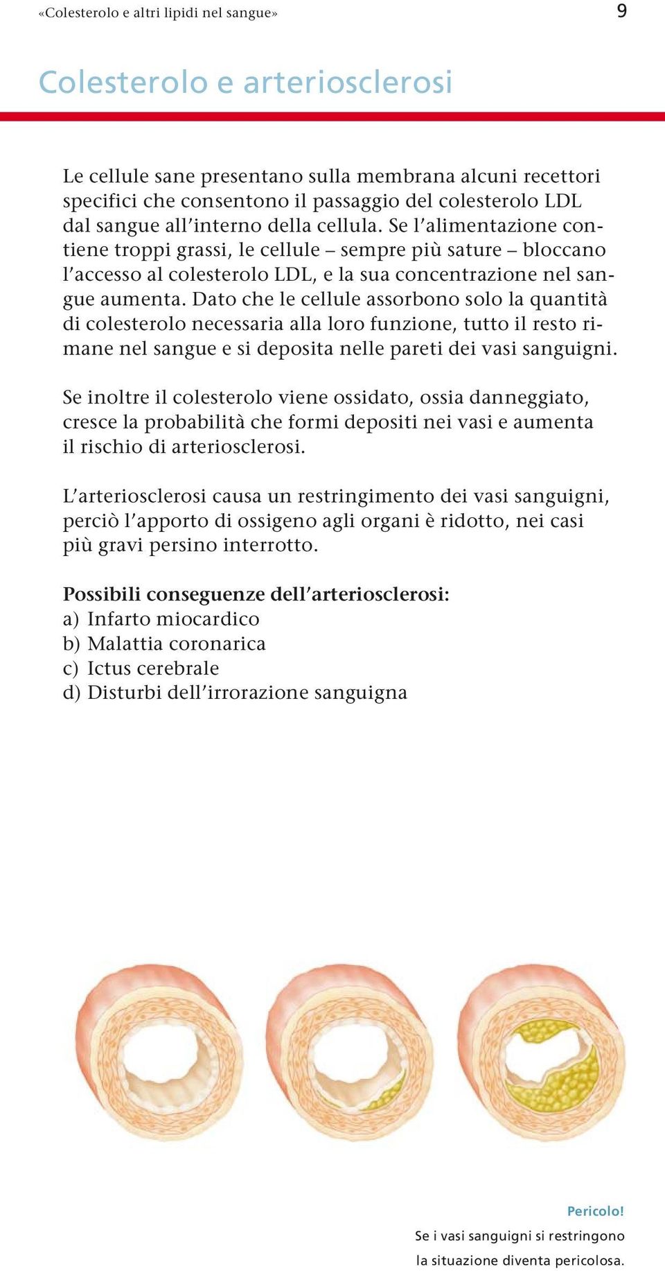 Dato che le cellule assorbono solo la quantità di colesterolo necessaria alla loro funzione, tutto il resto rimane nel sangue e si deposita nelle pareti dei vasi sanguigni.