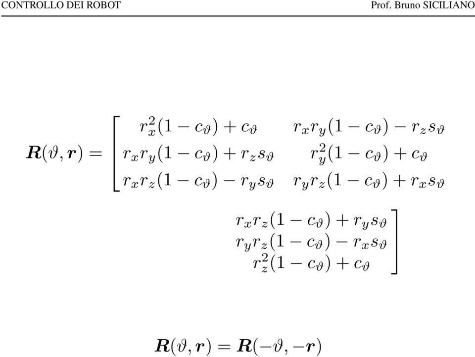 y s ϑ r y r z (1 c ϑ ) + r x s ϑ r x r z (1 c ϑ ) + r y s ϑ