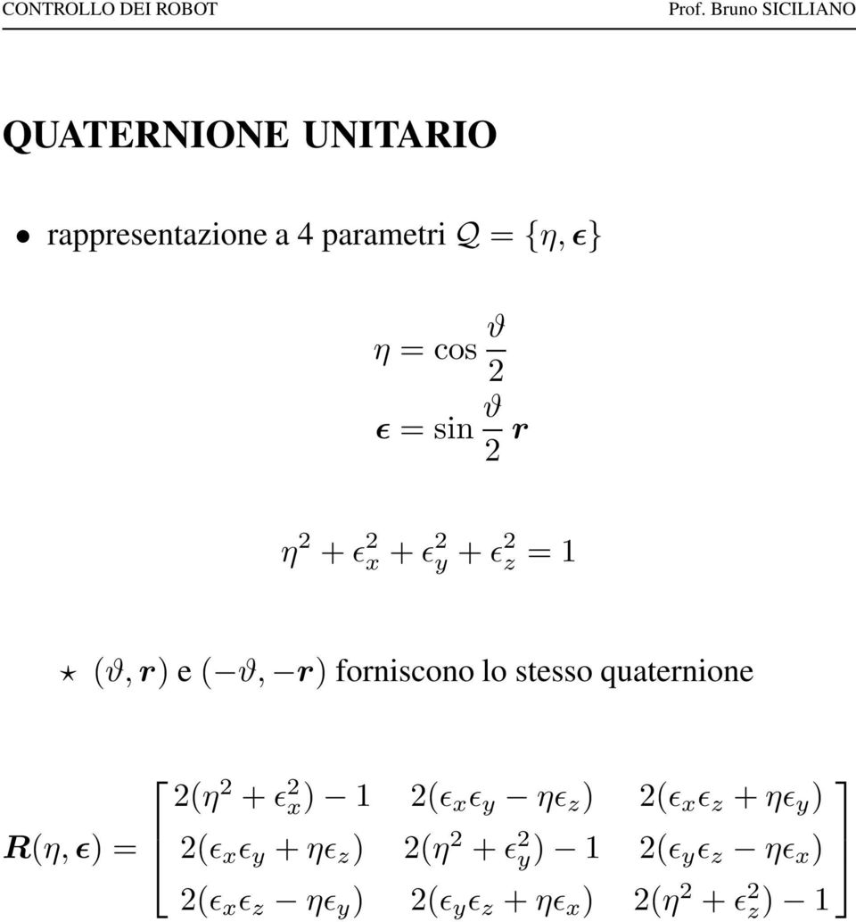 2(η 2 + ǫ 2 x ) 1 2(ǫ xǫ y ηǫ z ) 2(ǫ x ǫ z + ηǫ y ) R(η, ǫ) = 2(ǫ x ǫ y + ηǫ z )