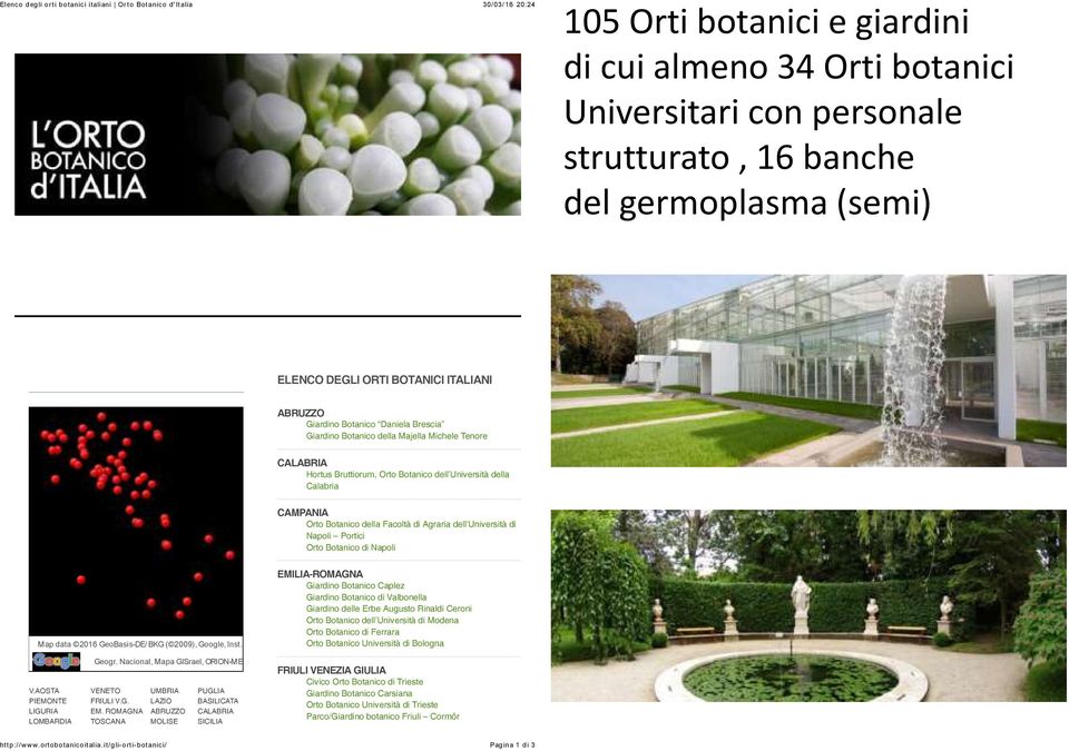 Università della Calabria CAMPANIA Orto Botanico della Facoltà di Agraria dell'università di Napoli Portici Orto Botanico di Napoli Map data 2016 GeoBasis-DE/ BKG ( 2009), Google, Inst.