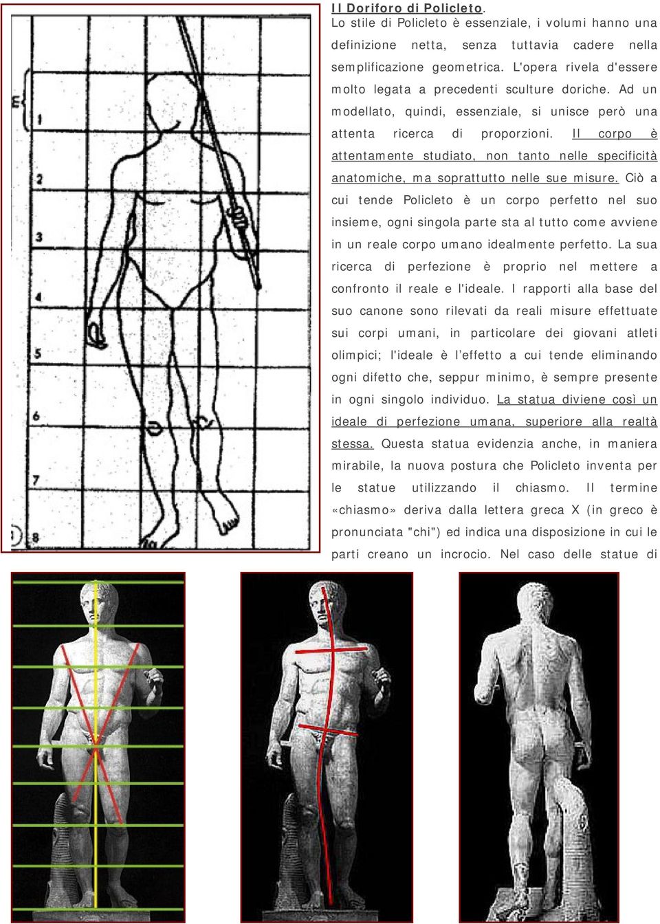 Il corpo è attentamente studiato, non tanto nelle specificità anatomiche, ma soprattutto nelle sue misure.