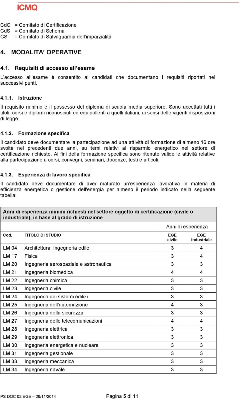 1. Istruzione Il requisito minimo è il possesso del diploma di scuola media superiore.