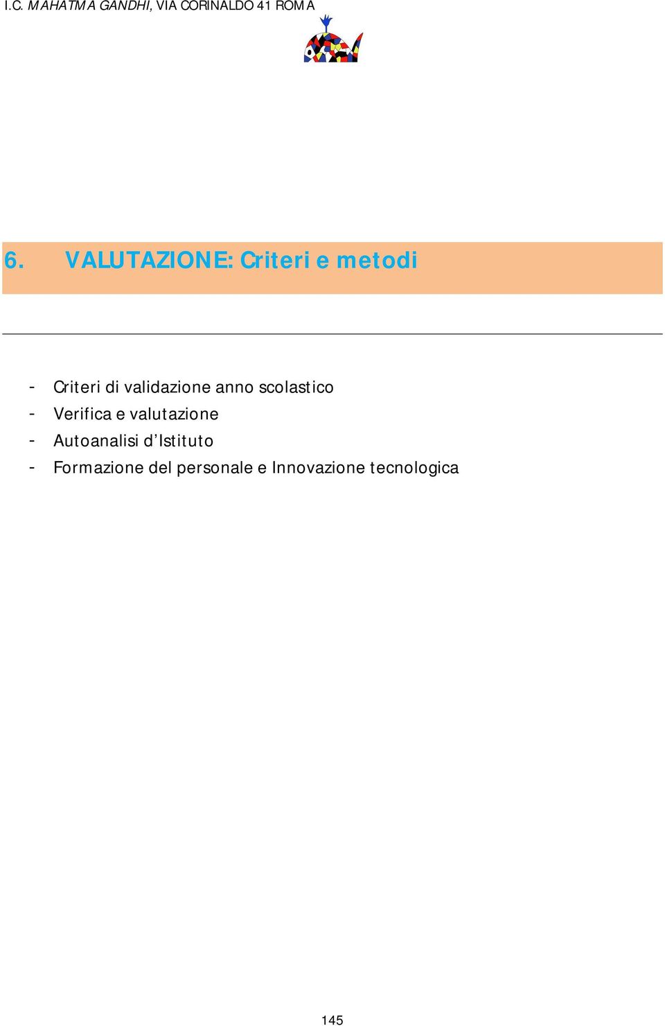 valutazione - Autoanalisi d Istituto -