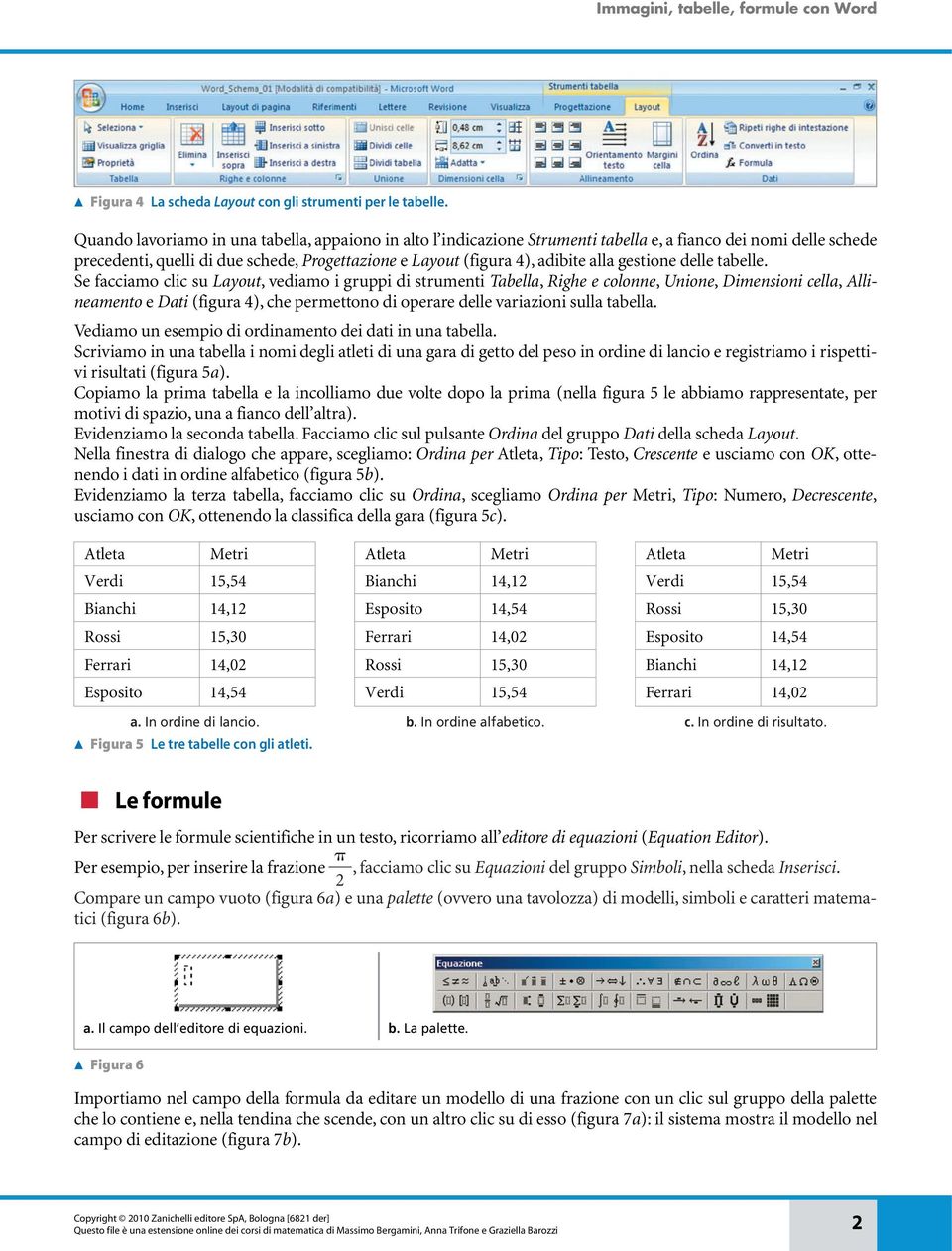 gestione delle tabelle.