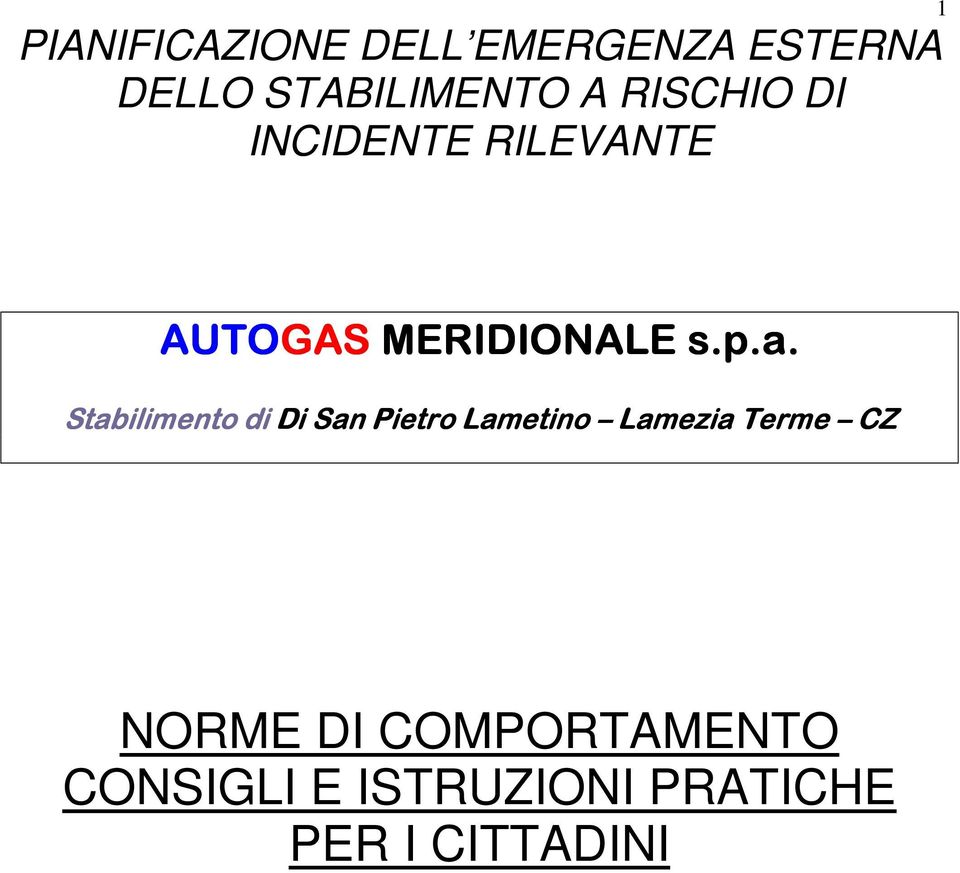 Stabilimento di Di San Pietro Lametino Lamezia Terme CZ