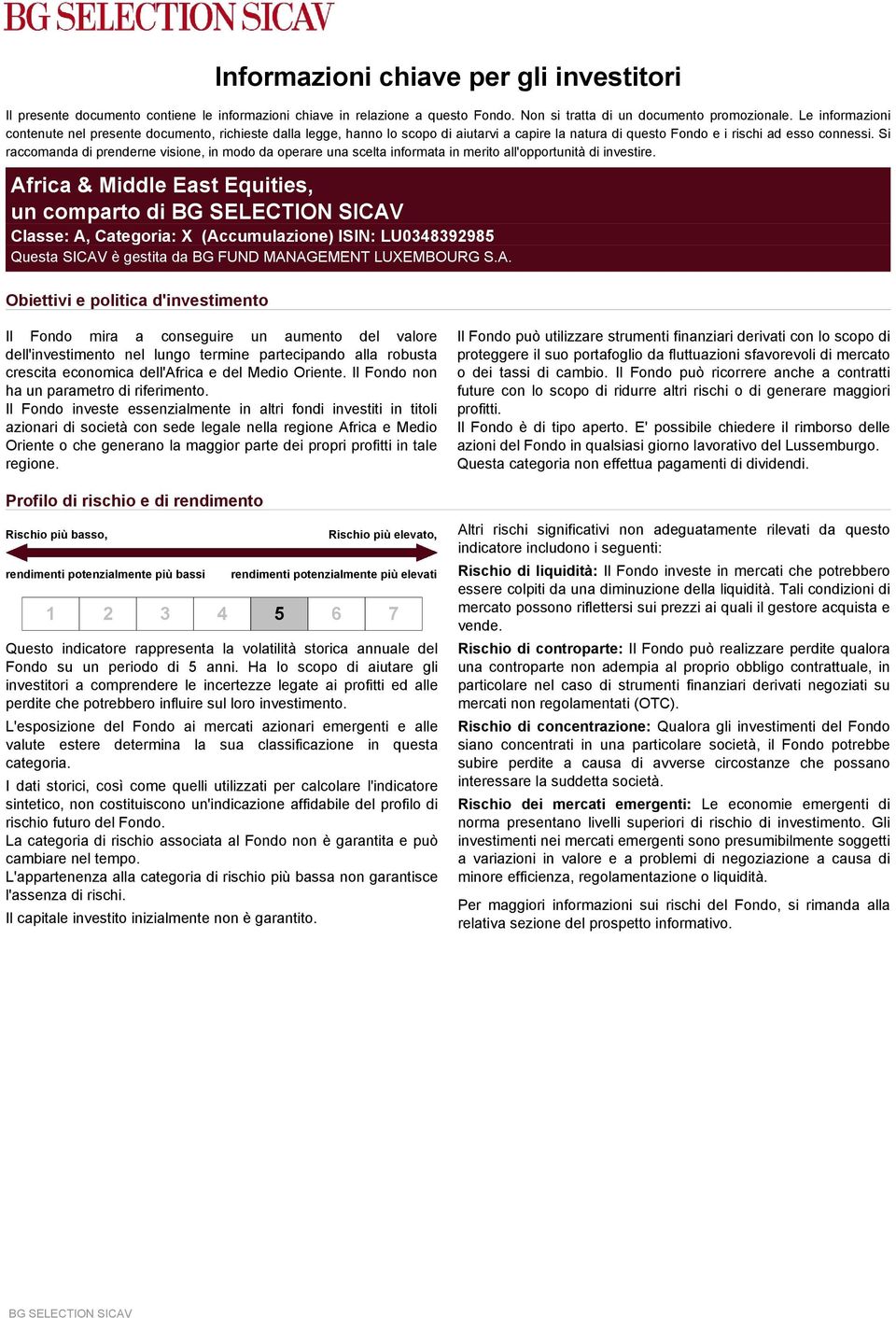 Si raccomanda di prenderne visione, in modo da operare una scelta informata in merito all'opportunità di investire.