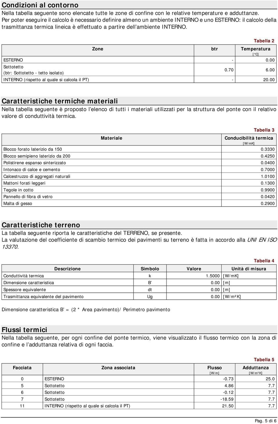 Tabella 2 Zone btr Temperatura [ C] ESTERNO - 0.00 Sottotetto (btr: Sottotetto - tetto isolato) 0.70 6.00 INTERNO (rispetto al quale si calcola il PT) - 20.