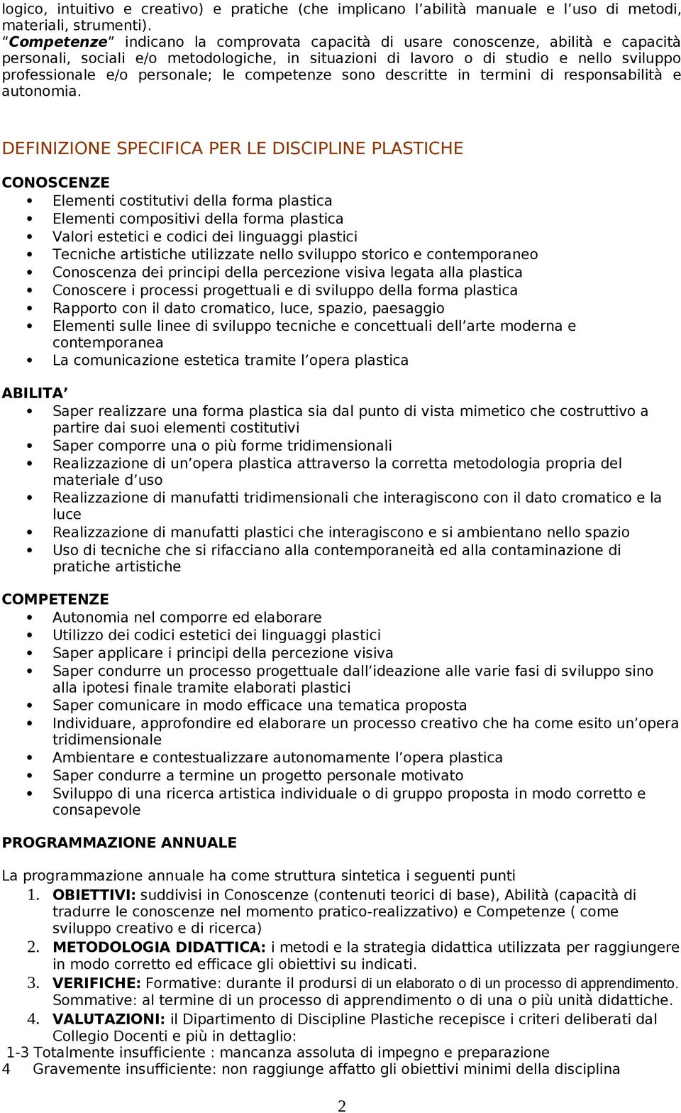 personale; le competenze sono descritte in termini di responsabilità e autonomia.