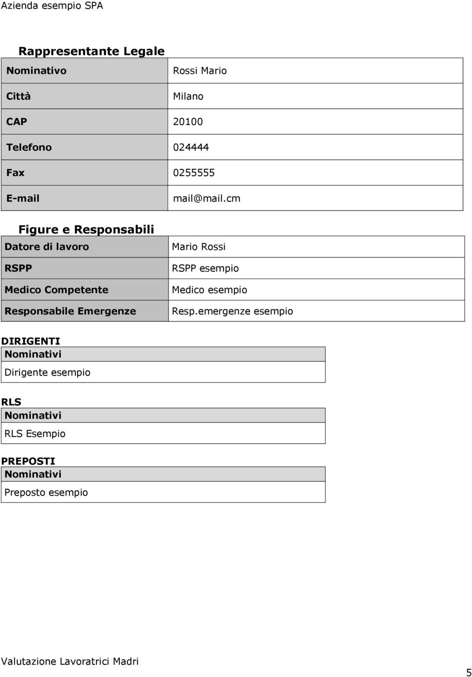 cm Figure e Responsabili Datore di lavoro RSPP Medico Competente Responsabile Emergenze