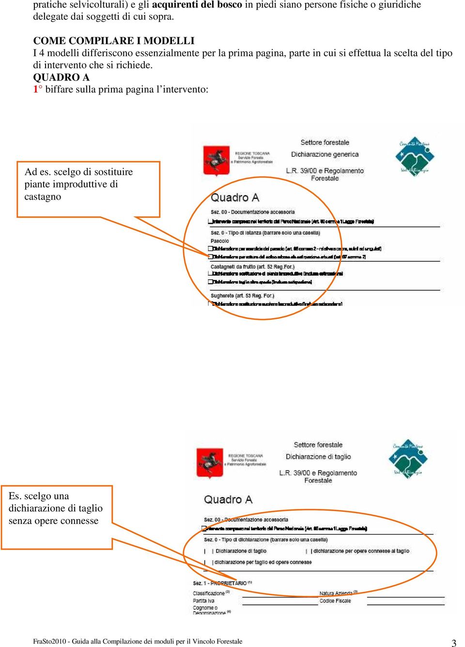 COME COMPILARE I MODELLI I 4 modelli differiscono essenzialmente per la prima pagina, parte in cui si effettua la