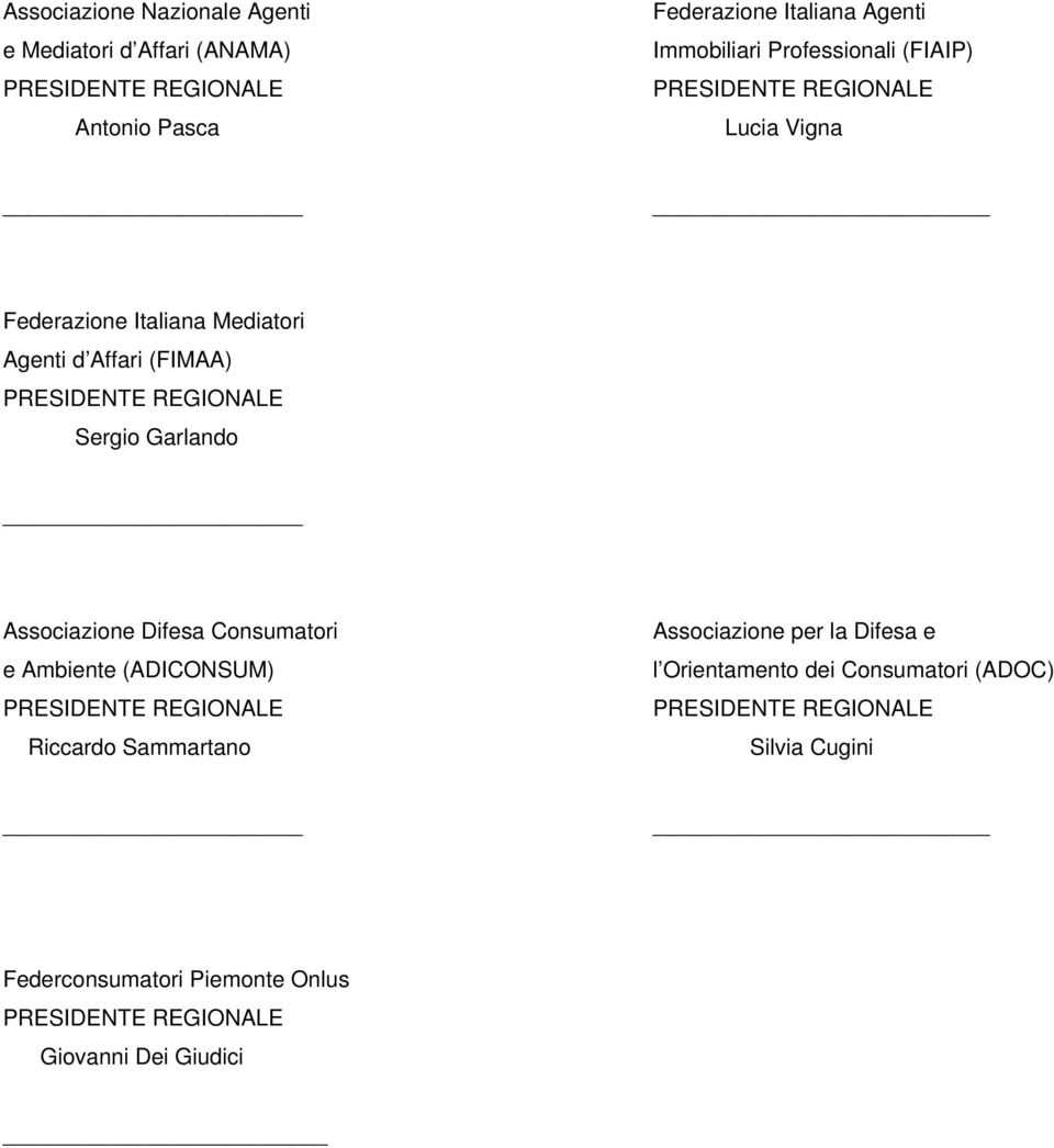 Garlando Associazione Difesa Consumatori e Ambiente (ADICONSUM) PRESIDENTE REGIONALE Riccardo Sammartano Associazione per la Difesa e l