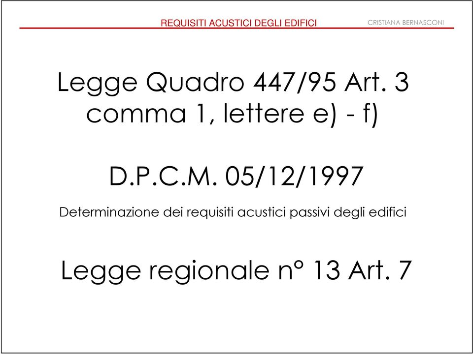 05/12/1997 Determinazione dei requisiti