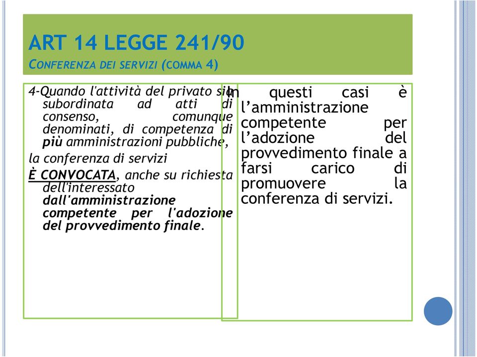 anche su richiesta dell'interessato dall'amministrazione competente per l'adozione del provvedimento finale.