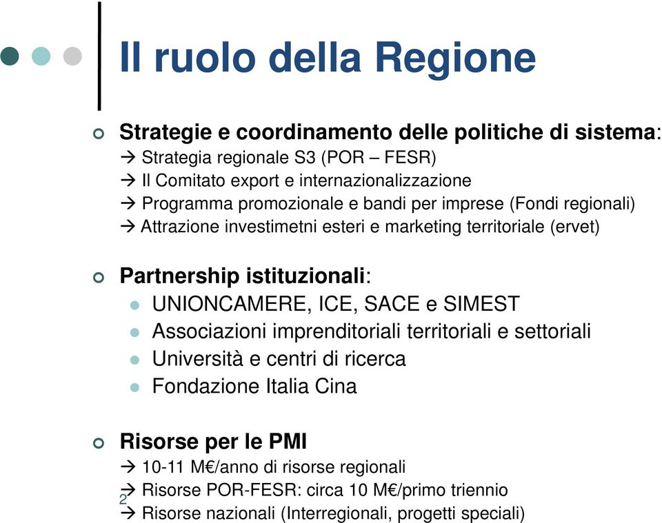 Partnership istituzionali: UNIONCAMERE, ICE, SACE e SIMEST Associazioni imprenditoriali territoriali e settoriali Università e centri di ricerca