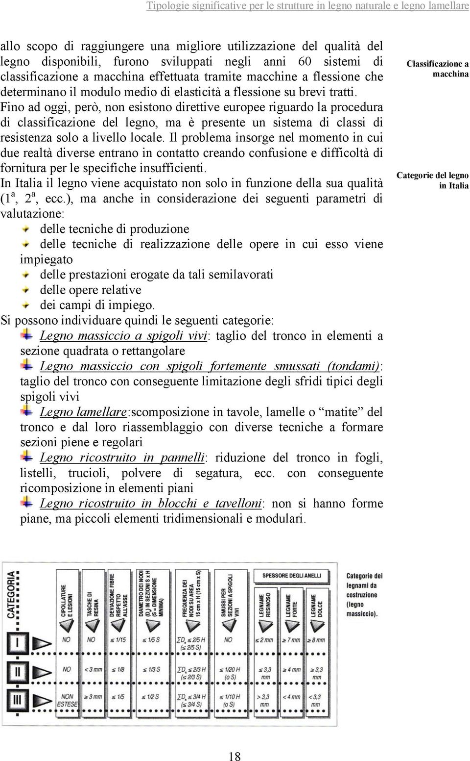 Fino ad oggi, però, non esistono direttive europee riguardo la procedura di classificazione del legno, ma è presente un sistema di classi di resistenza solo a livello locale.