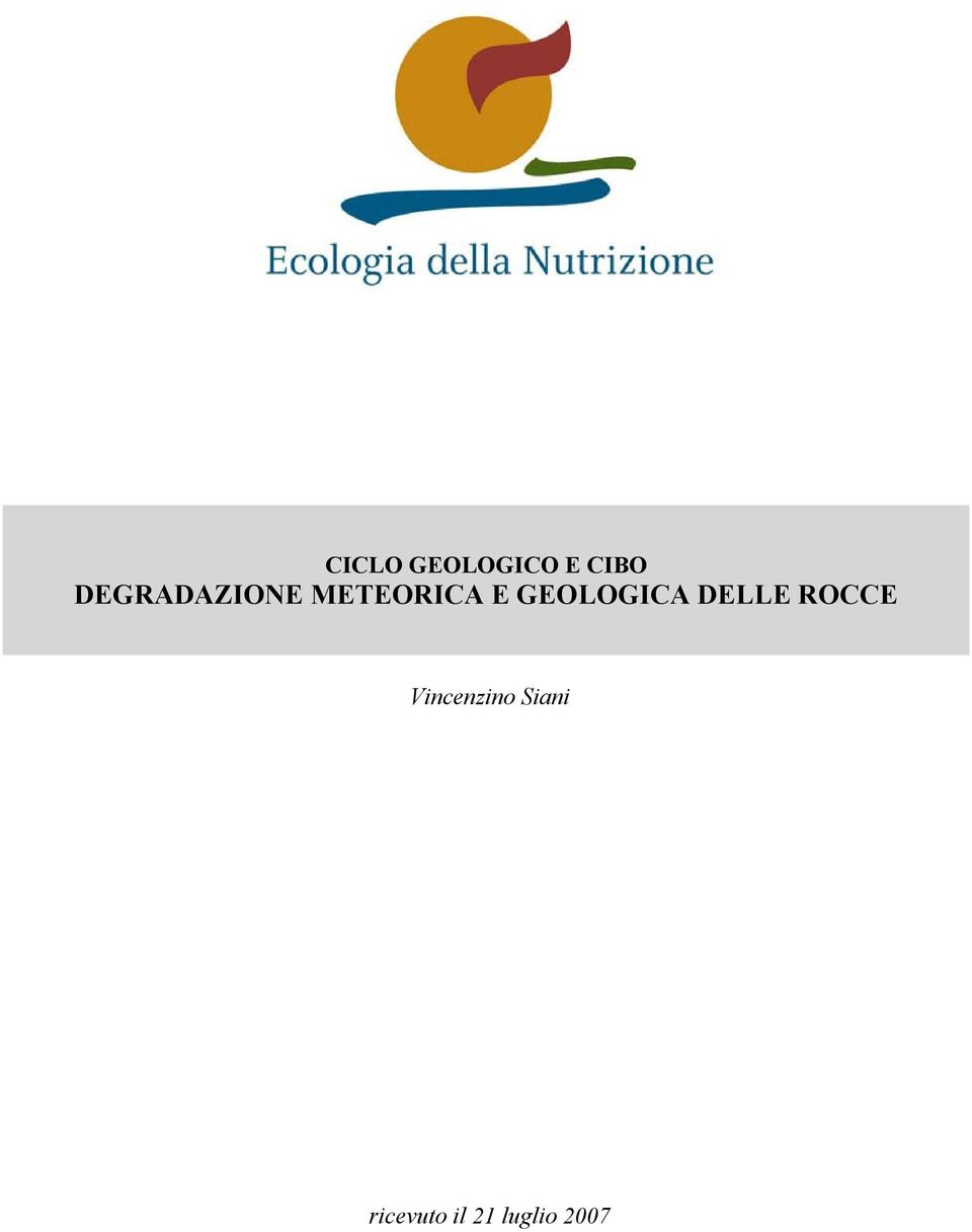 GEOLOGICA DELLE ROCCE