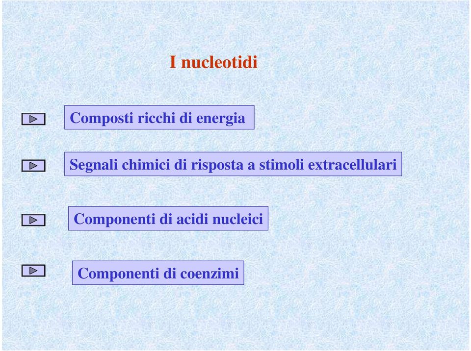 a stimoli extracellulari Componenti