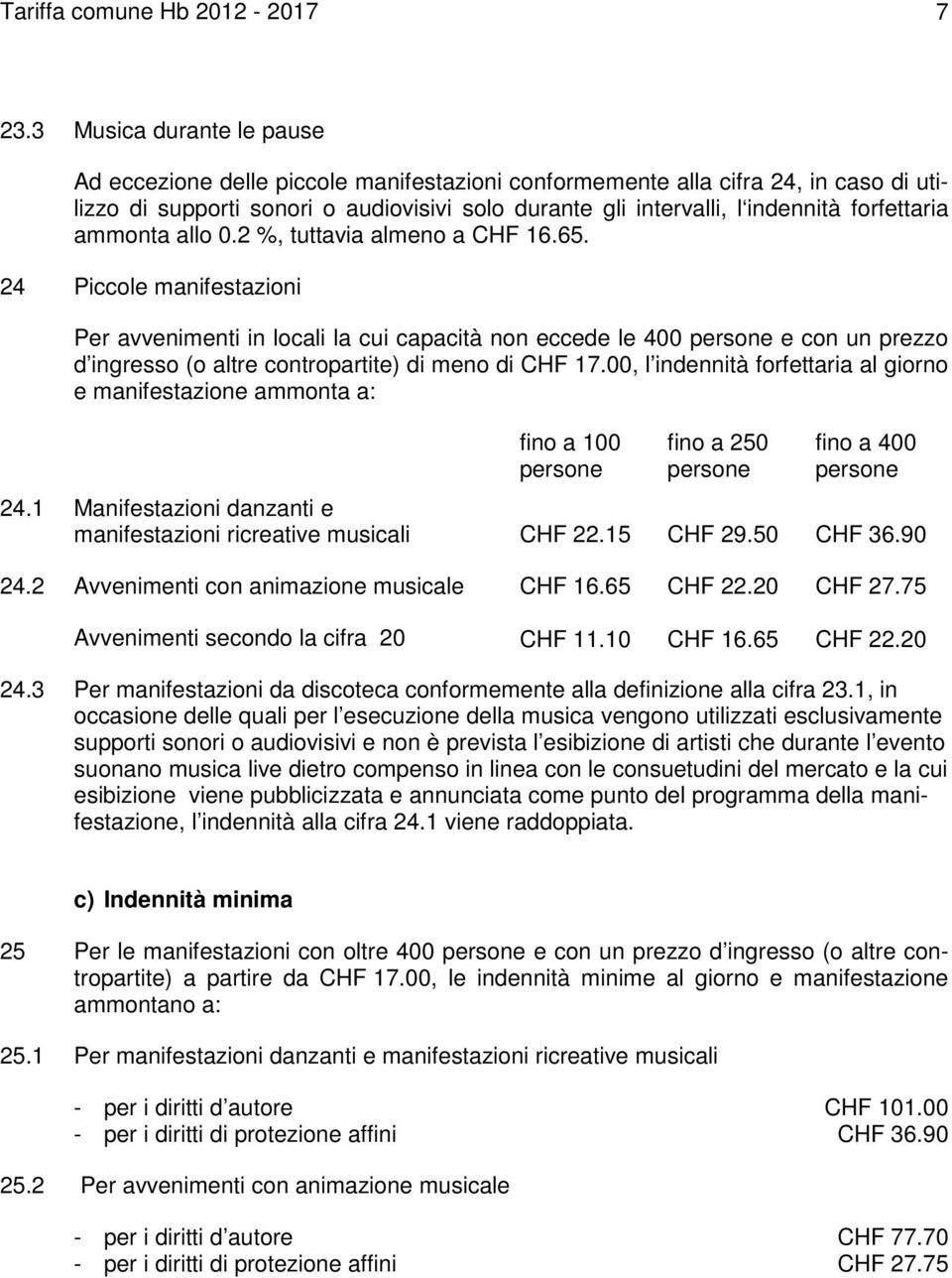 forfettaria ammonta allo 0.2 %, tuttavia almeno a CHF 16.65.