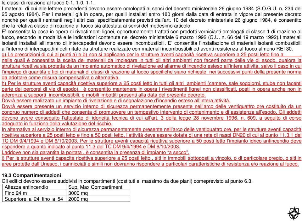 art. 10 del decreto ministeriale 26 giugno 1984, è consentito che la relativa classe di reazione al fuoco sia attestata ai sensi del medesimo articolo.