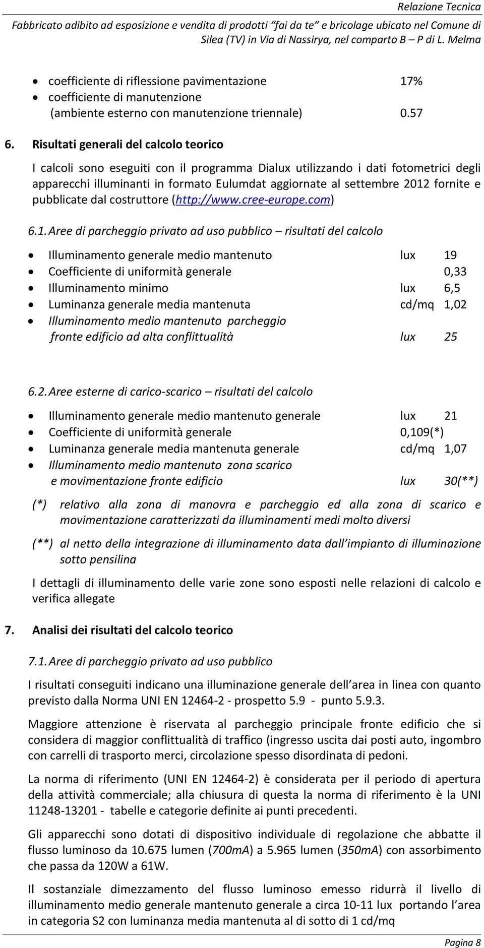 fornite e pubblicate dal costruttore (http://www.cree-europe.com) 6.1.