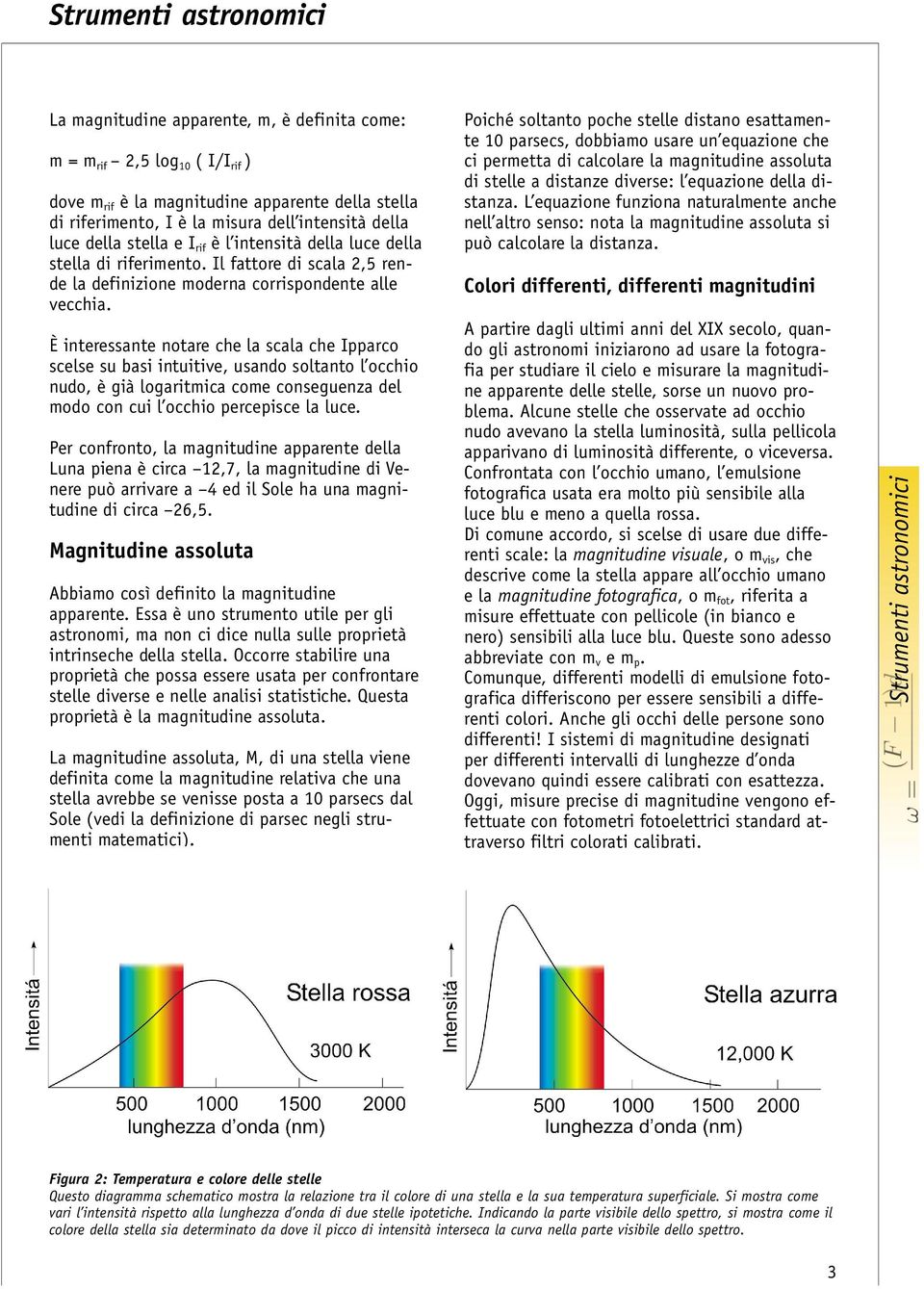 È interessante notare che la scala che Ipparco scelse su basi intuitive, usando soltanto l occhio nudo, è già logaritmica come conseguenza del modo con cui l occhio percepisce la luce.