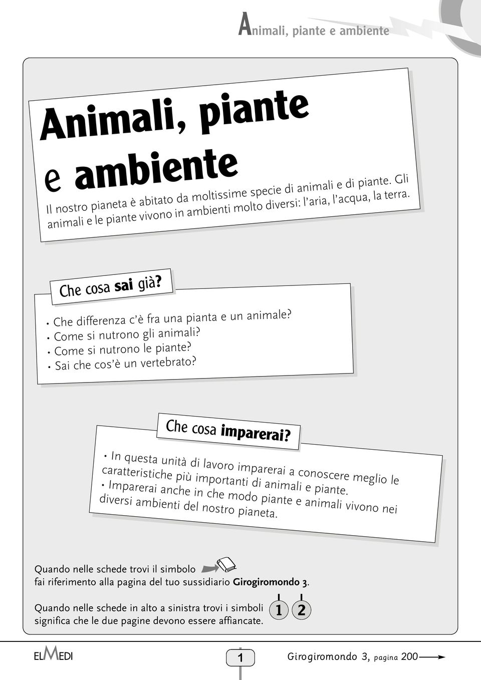 In questa unità di lavoro imparerai a conoscere meglio le caratteristiche più importanti di animali e piante.