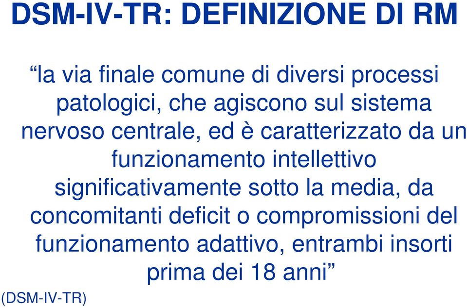 funzionamento intellettivo significativamente sotto la media, da concomitanti