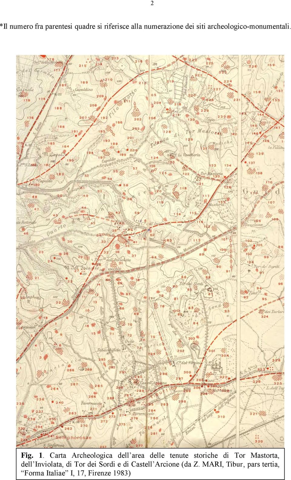 Carta Archeologica dell area delle tenute storiche di Tor Mastorta, dell