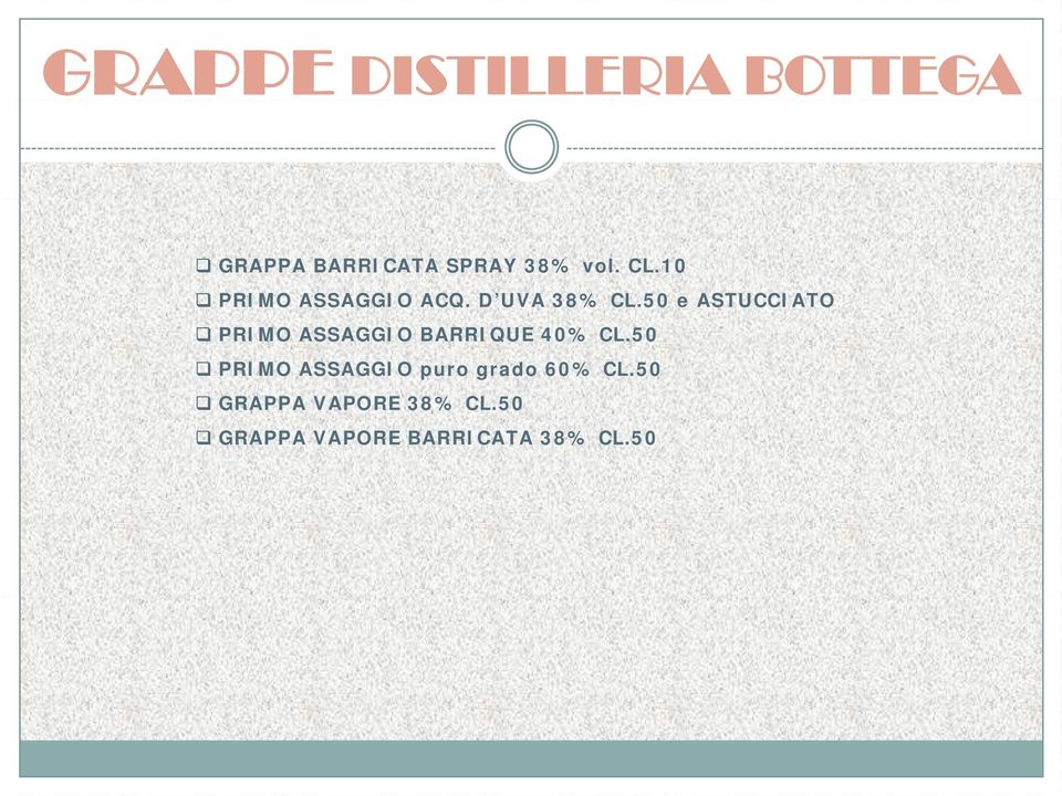 50 e ASTUCCIATO PRIMO ASSAGGIO BARRIQUE 40% CL.