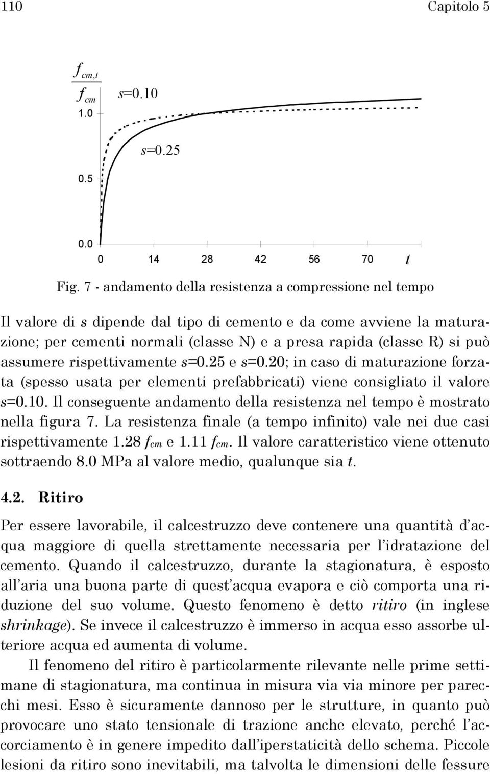 =.25 e =.2; in cao di maurazione orzaa (peo uaa per elemeni preabbricai) viene conigliao il valore =.1. Il coneguene andameno della reienza nel empo è morao nella igura 7.