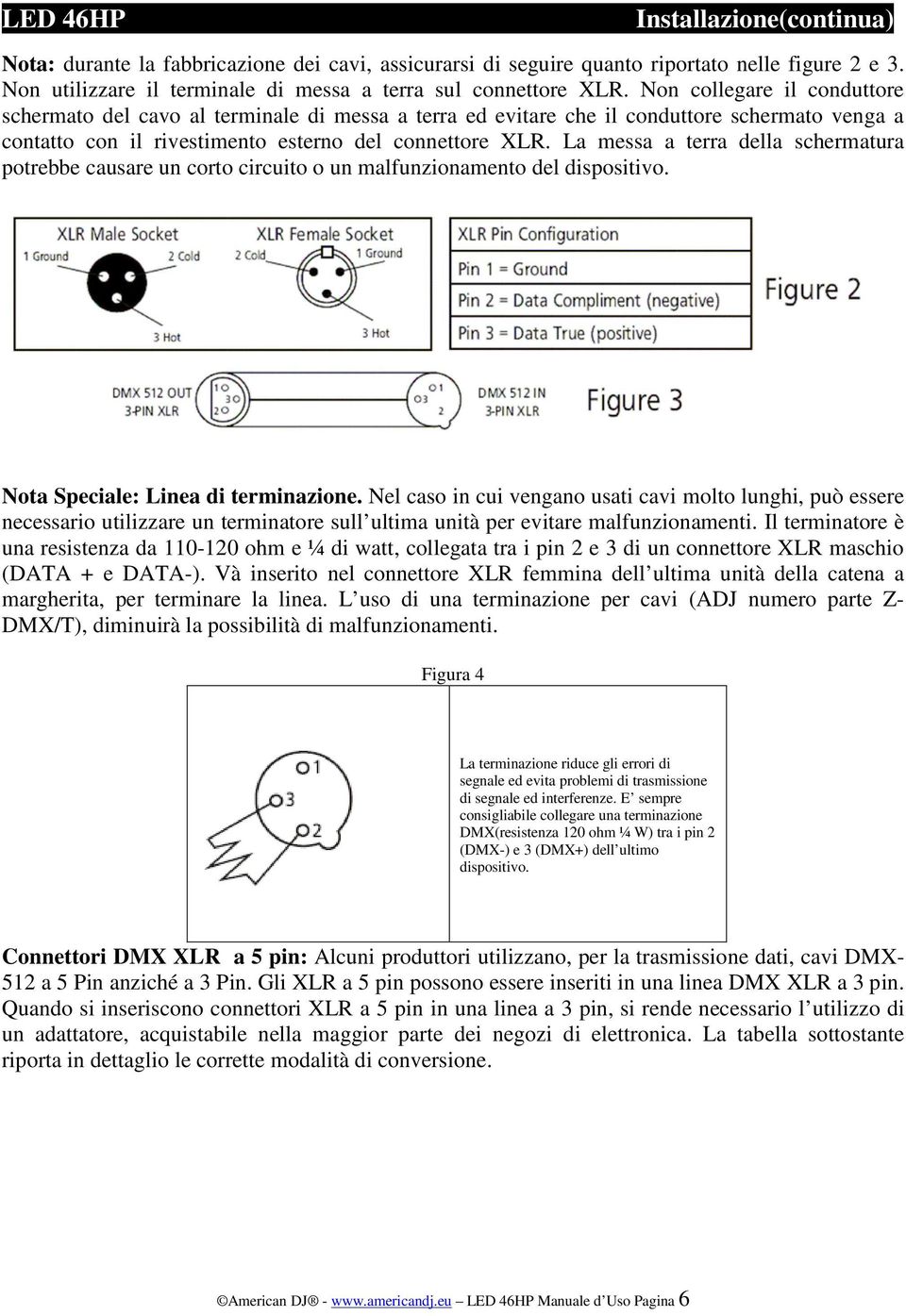 La messa a terra della schermatura potrebbe causare un corto circuito o un malfunzionamento del dispositivo. Nota Speciale: Linea di terminazione.