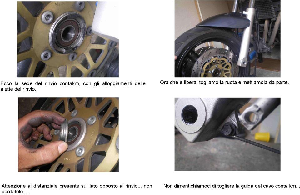 Attenzione al distanziale presente sul lato opposto al rinvio.