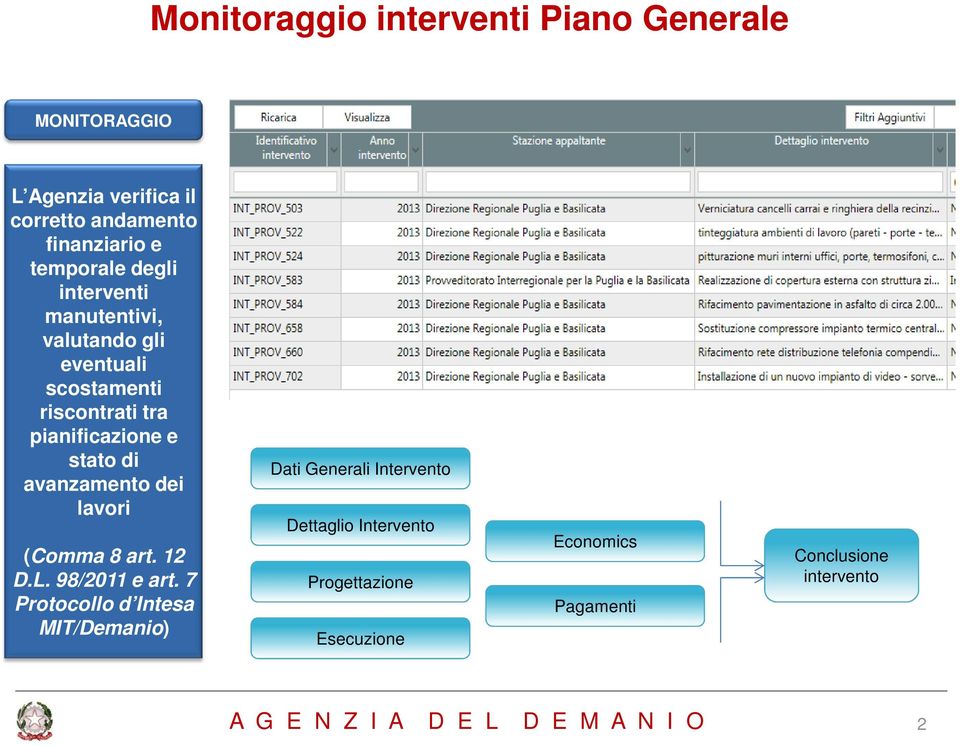 avanzamento dei lavori (Comma 8 art. 12 D.L. 98/2011 e art.