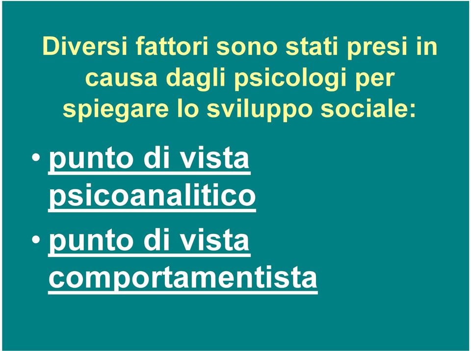 sviluppo sociale: punto di vista