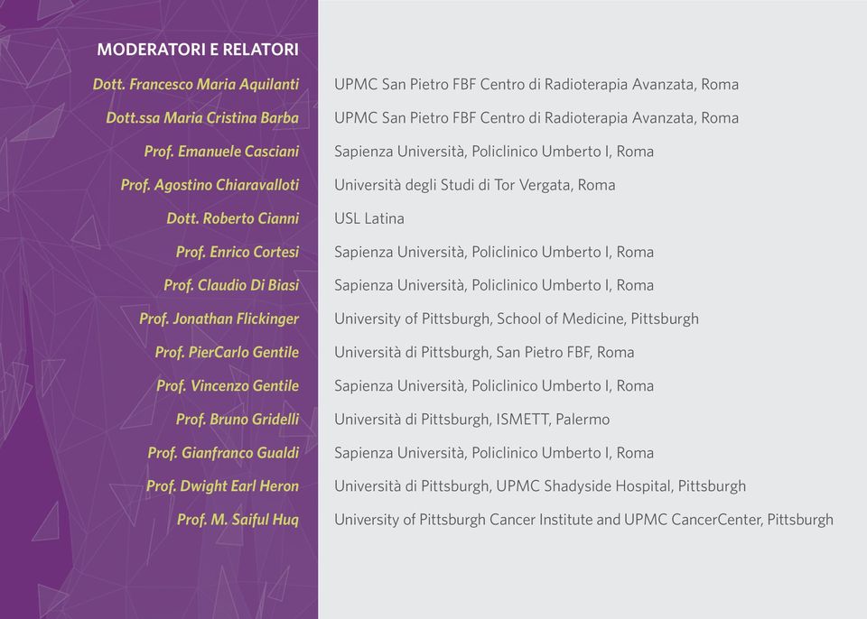 Saiful Huq UPMC San Pietro FBF Centro di Radioterapia Avanzata, Roma UPMC San Pietro FBF Centro di Radioterapia Avanzata, Roma Università degli Studi di Tor Vergata, Roma USL Latina University of