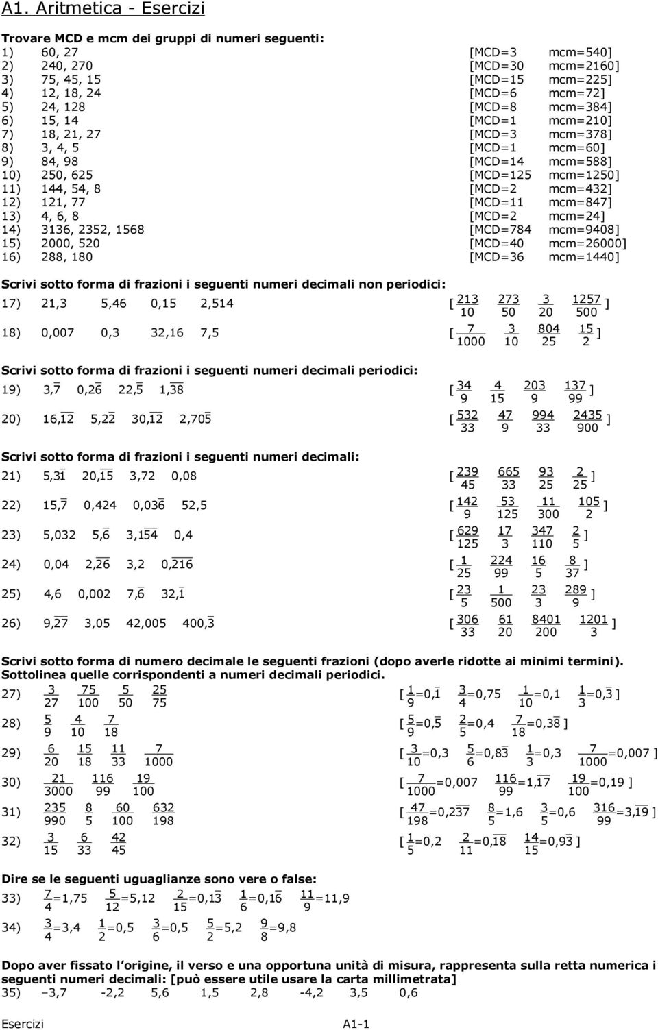 0,, [ 0 0 0 00 ] ) 0,00 0,,, [ 0 000 0 ] Scrivi sotto forma di frazioni i seguenti numeri decimali periodici 9), 0,,, [ 0),, 0,,0 [ Scrivi sotto forma di frazioni i seguenti numeri decimali ), 0,,