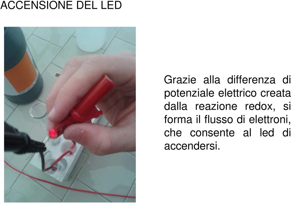 creata dalla reazione redox, si forma il