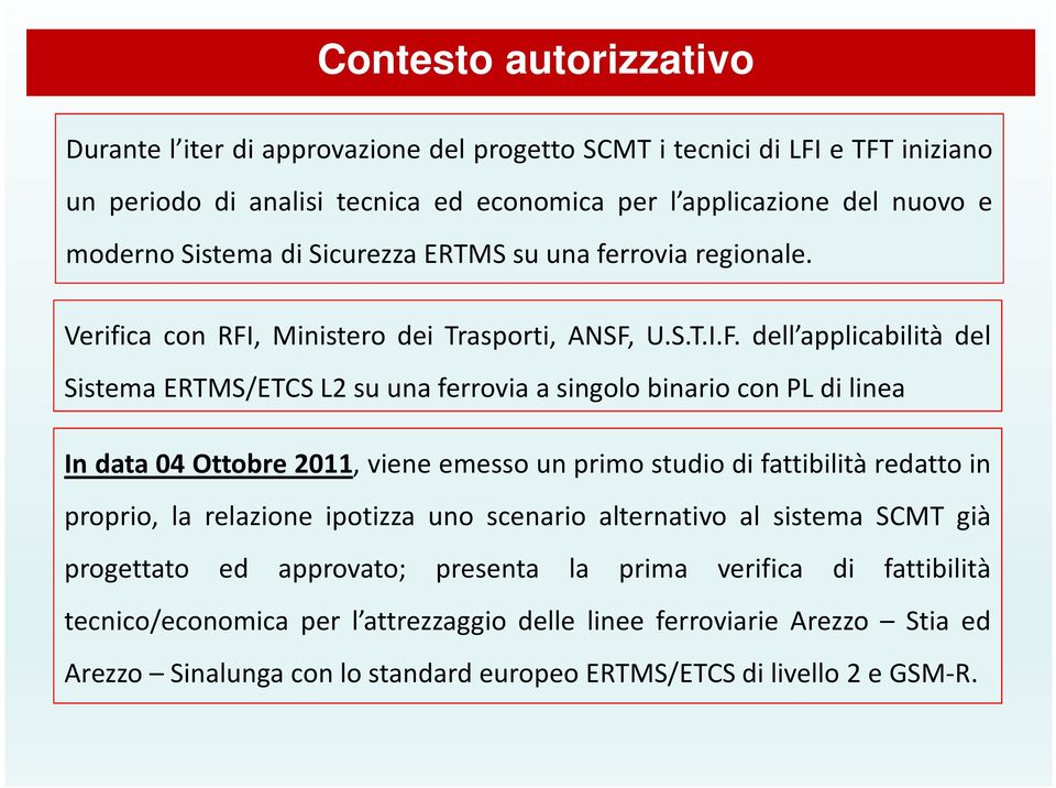 , Ministero dei Trasporti, ANSF,