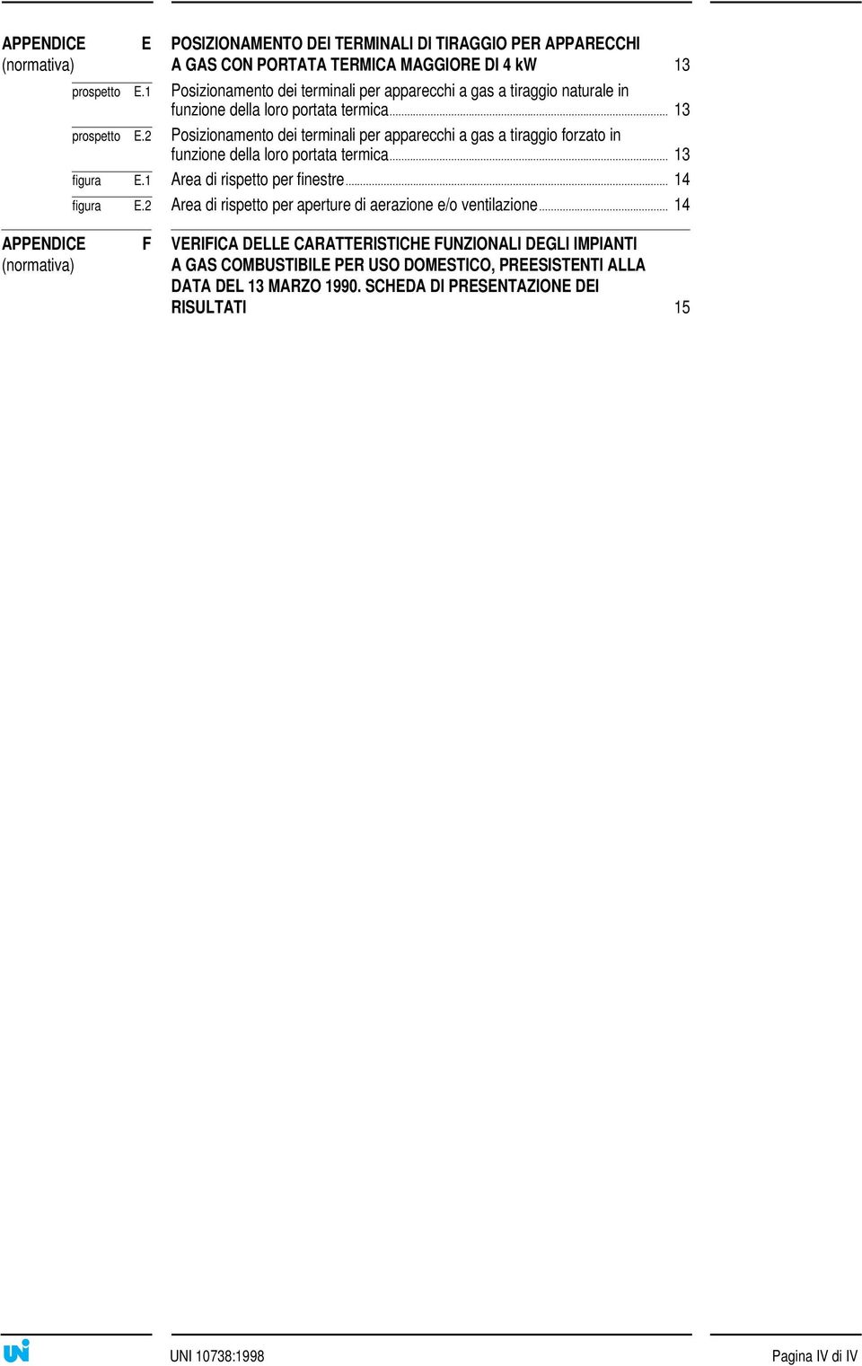 2 Posizionamento dei terminali per apparecchi a gas a tiraggio forzato in funzione della loro portata termica... 13 figura E.1 Area di rispetto per finestre... 14 figura E.