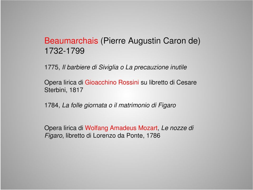 Cesare Sterbini, 1817 1784, La folle giornata o il matrimonio di Figaro Opera